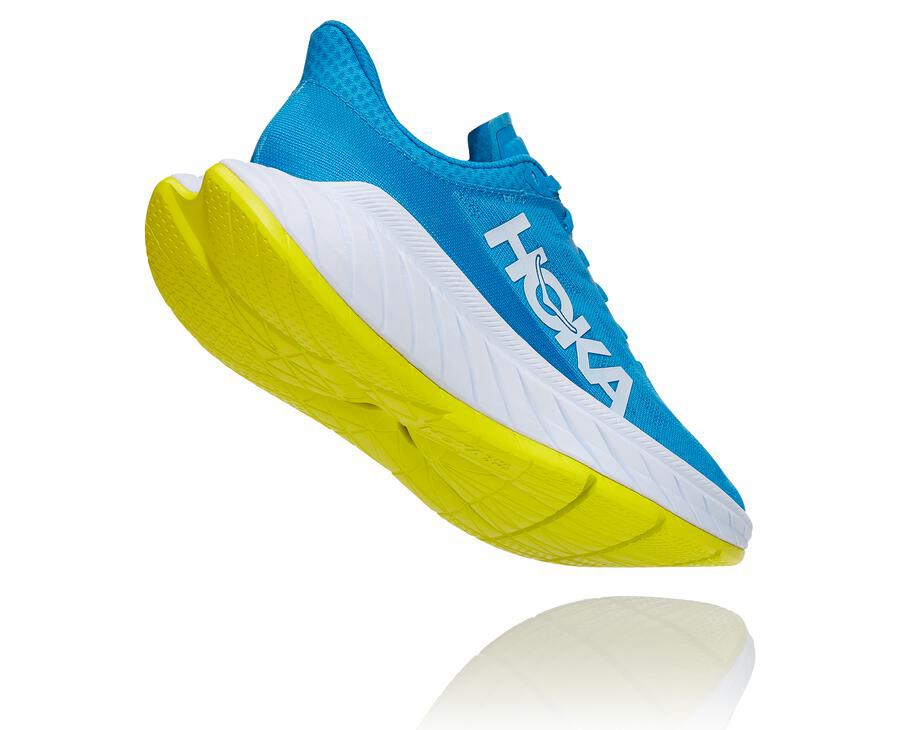 Hoka One One Carbon X 2 Löparskor Dam - Blå/Vita - PITLE-2348